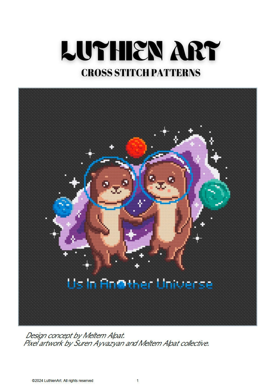 Us In Another Universe Otter Cross Stitch Pattern