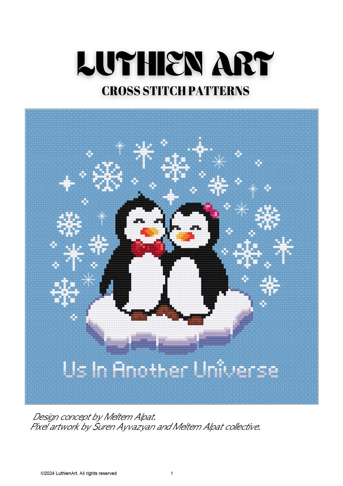 Us In Another Universe Penguin Cross Stitch Pattern