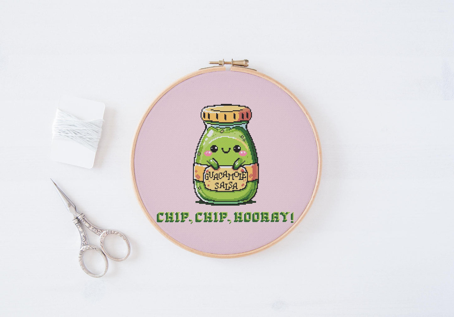 Cute Kawaii Guacamole Cross Stitch Pattern