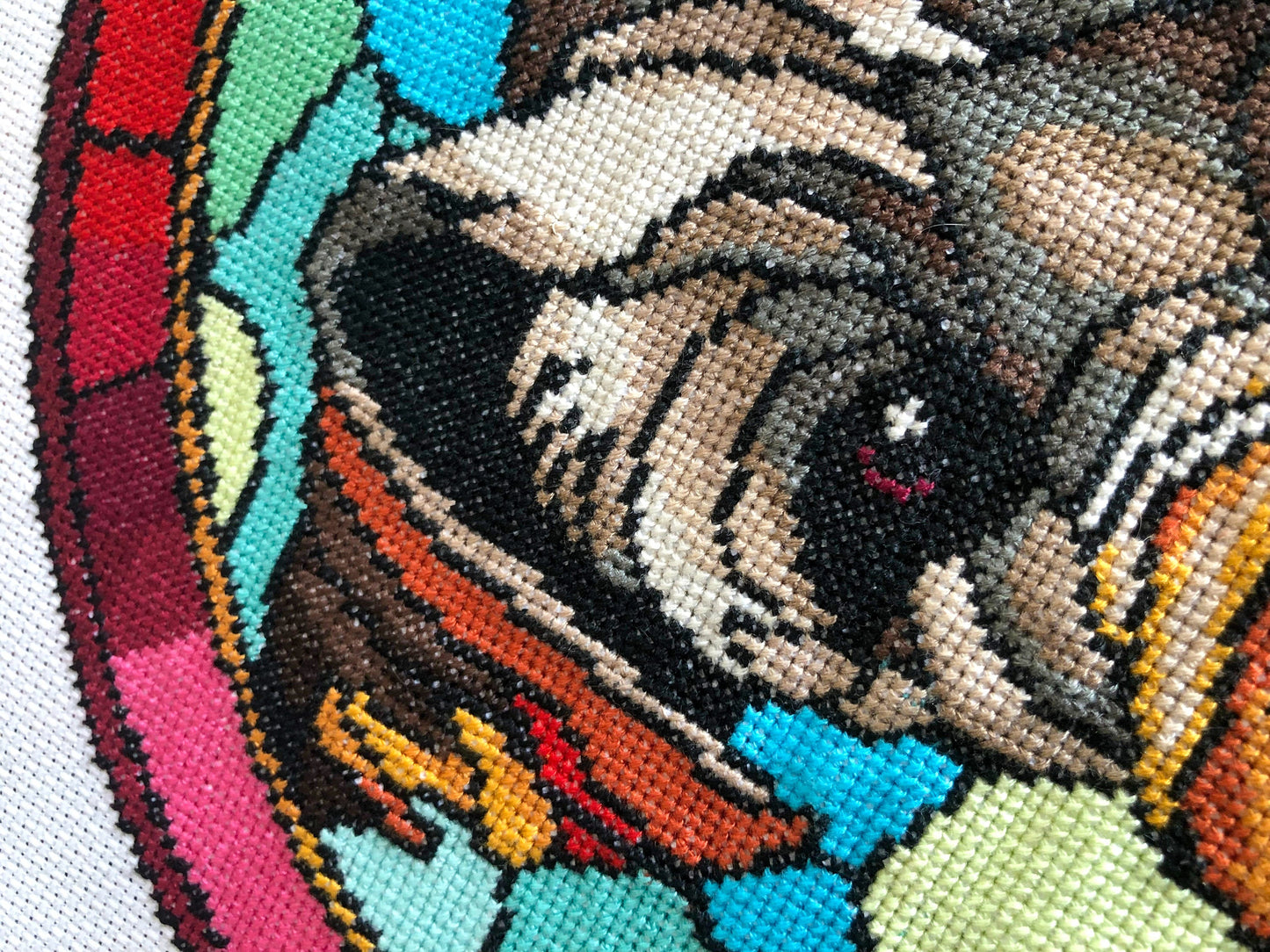 Stained Glass Schnauzer Cross Stitch Pattern