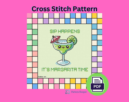 Cute Kawaii Margarita Cross Stitch Pattern