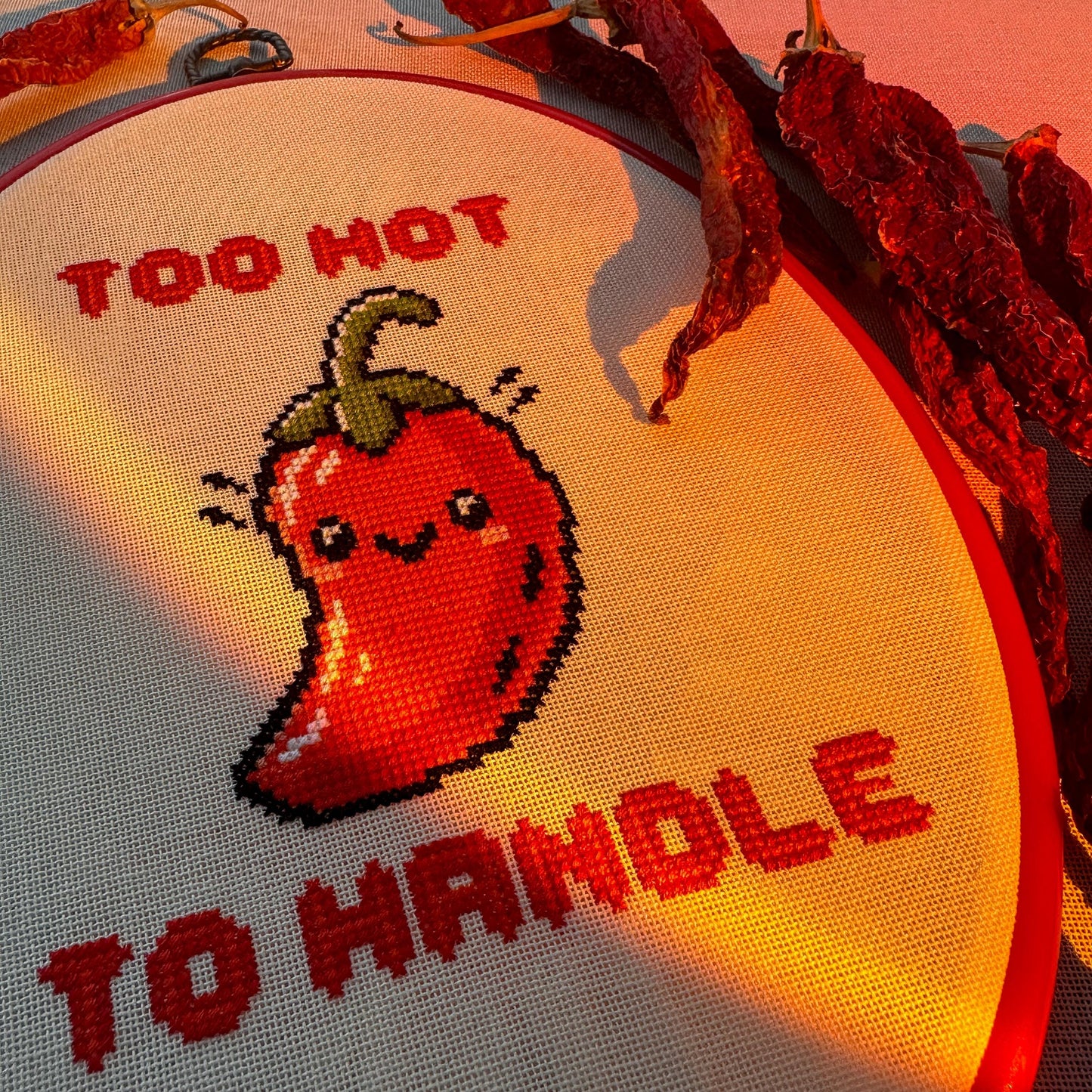 Cute Kawaii Chili Pepper Cross Stitch Pattern