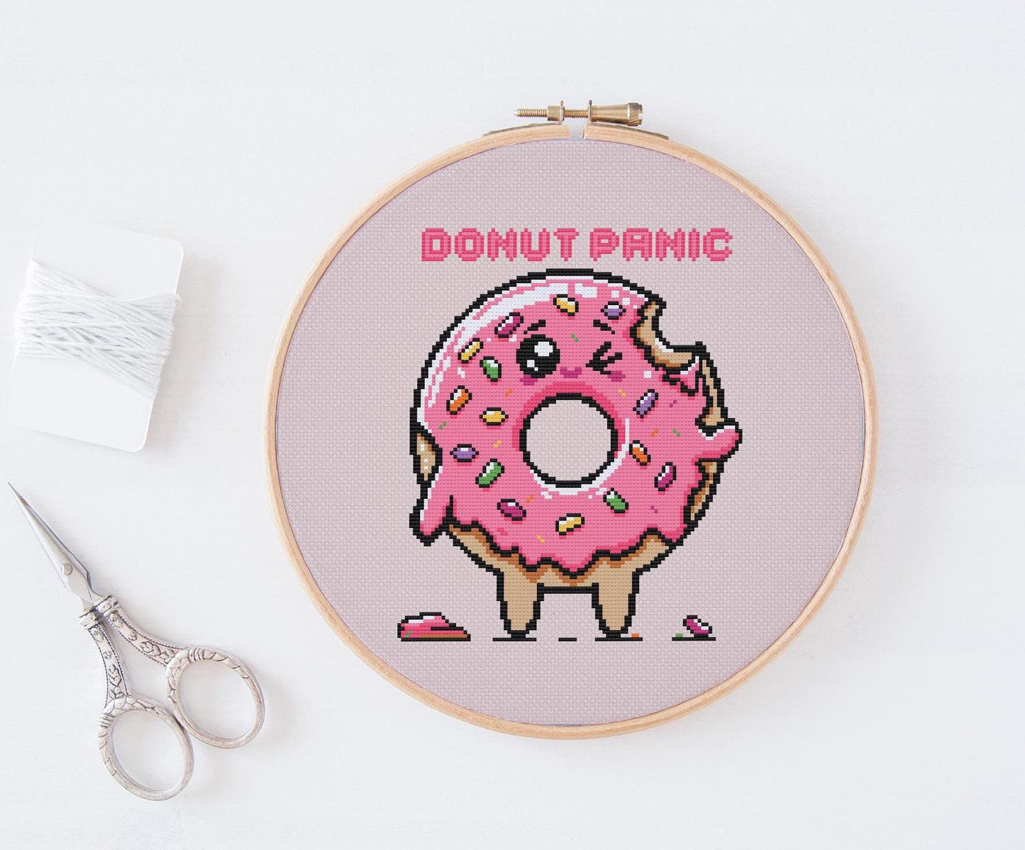 Cute Kawaii Donut Cross Stitch Pattern