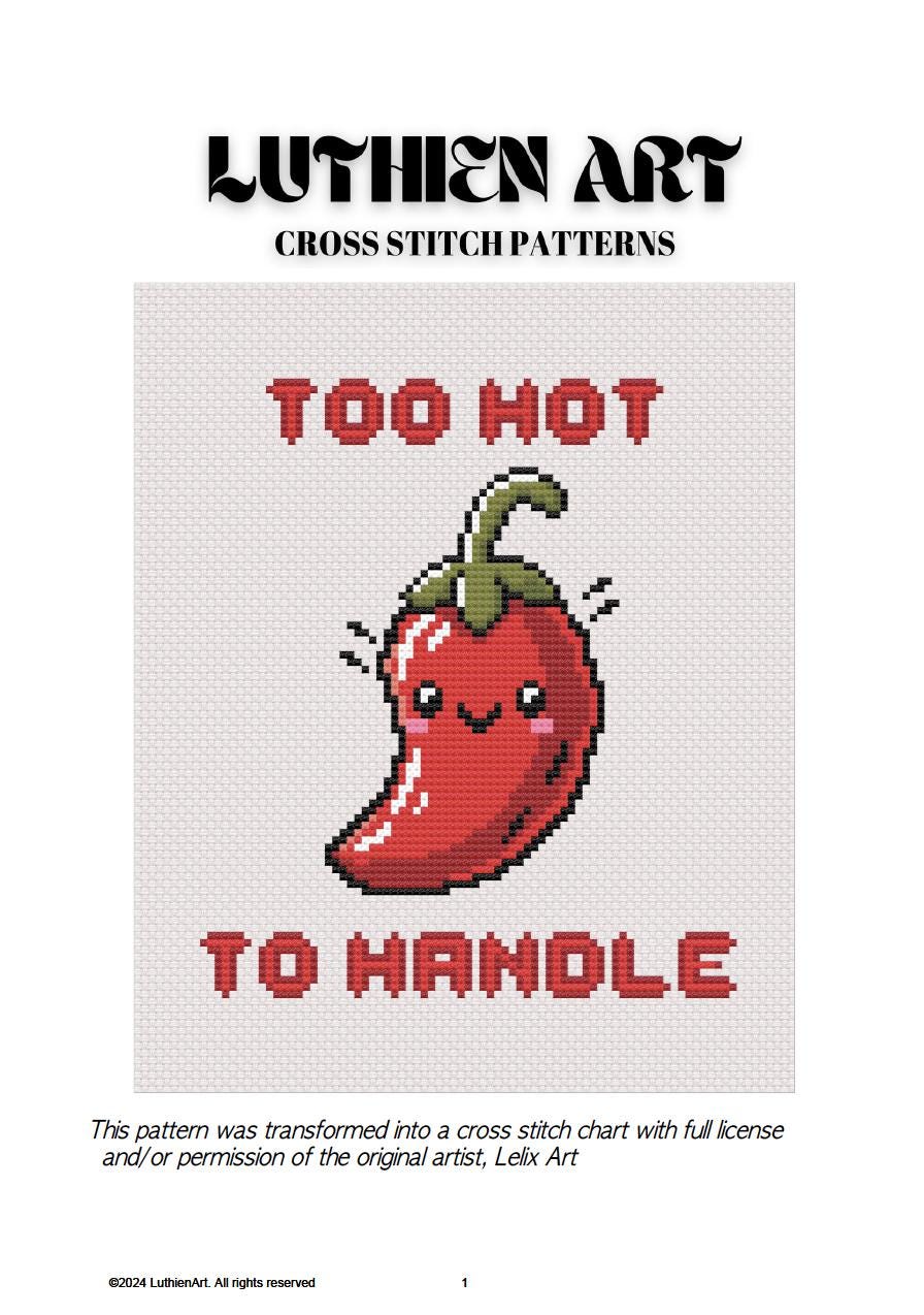 Cute Kawaii Chili Pepper Cross Stitch Pattern