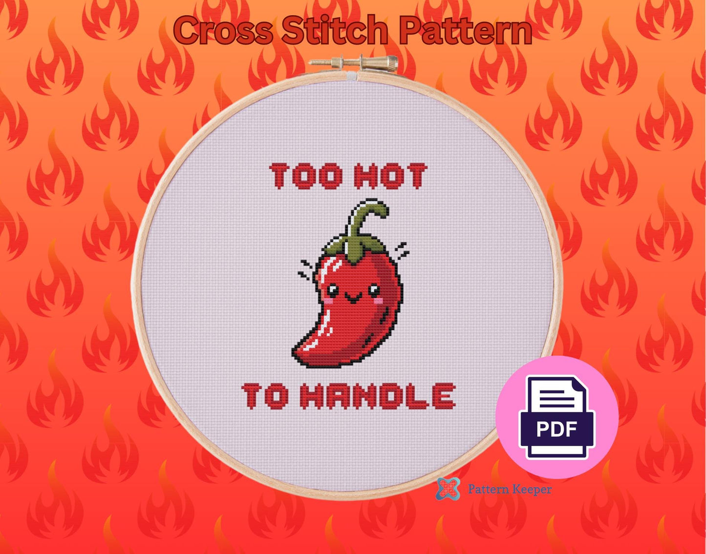 Cute Kawaii Chili Pepper Cross Stitch Pattern