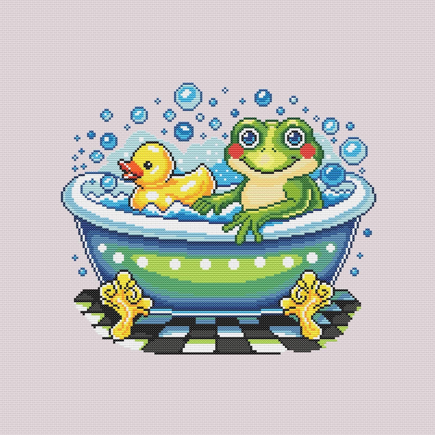 Bath Time Cross Stitch Pattern