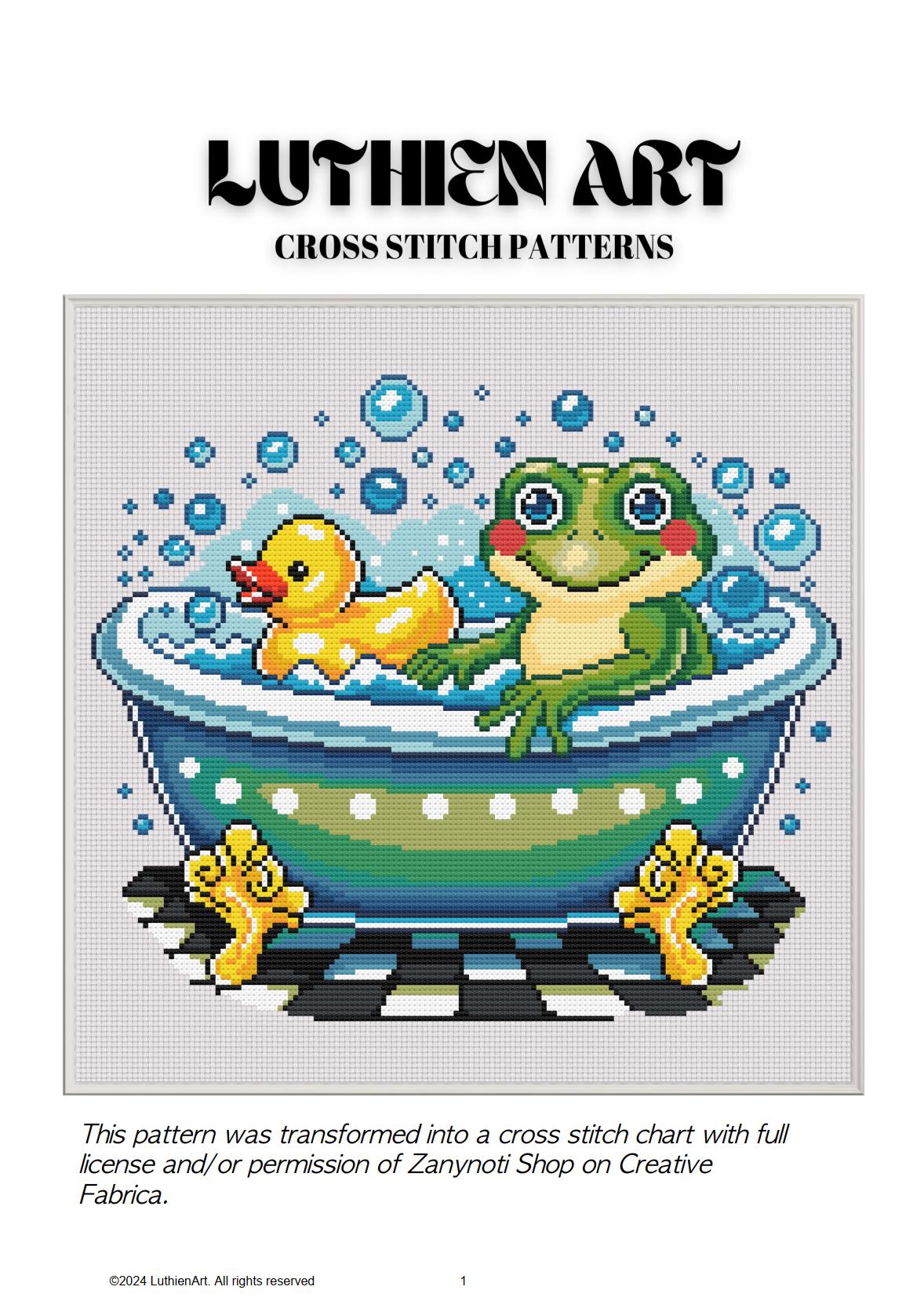 Bath Time Cross Stitch Pattern