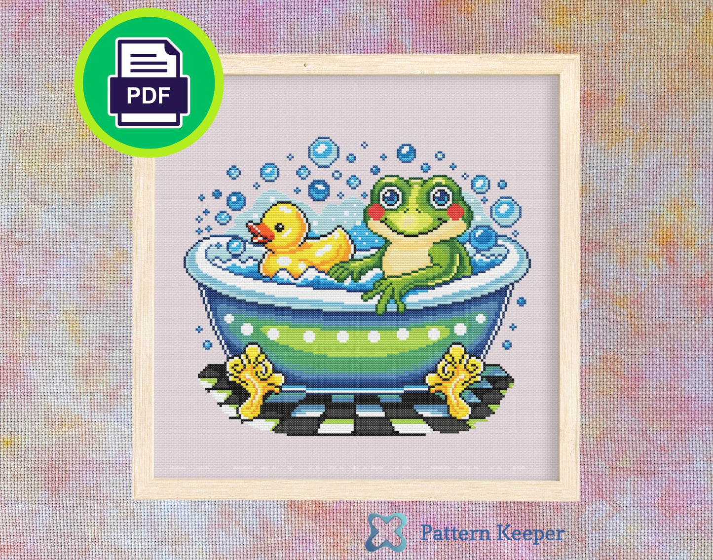 Bath Time Cross Stitch Pattern