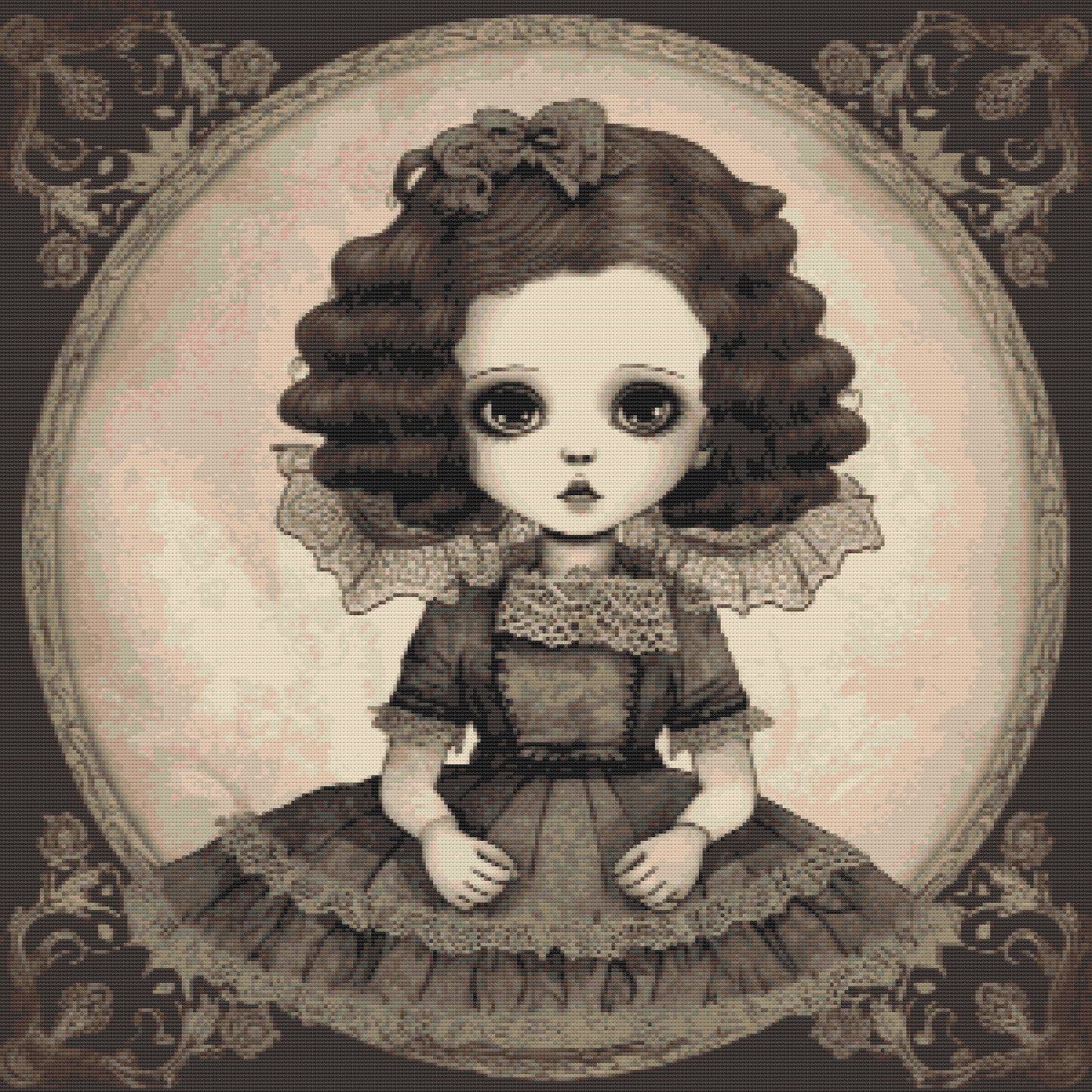 Gothic Vintage Dolls Lucy Cross Stitch Chart