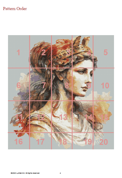 Ancient World Athena Cross Stitch Pattern