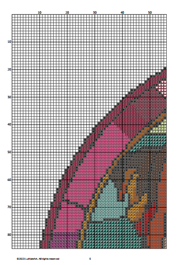 Stained Glass Schnauzer Cross Stitch Pattern