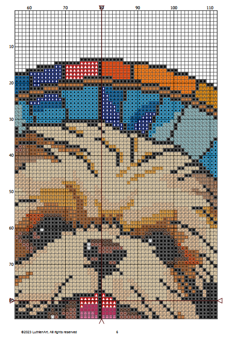 Stained Glass Shih Tzu Cross Stitch Pattern