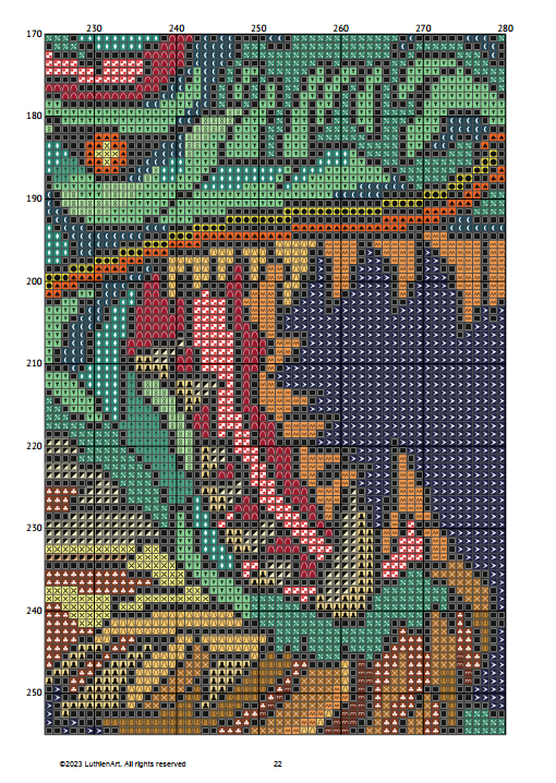 Majestic Chinese Dragon Cross Stitch Chart