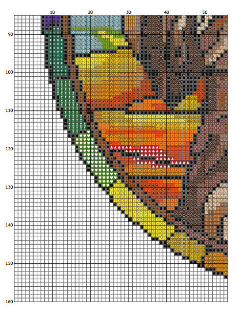 Stained Glass Shih Tzu Cross Stitch Pattern