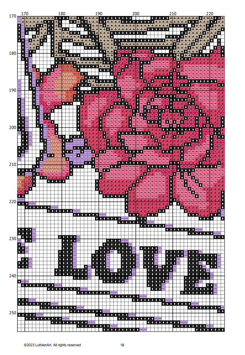 Skeleton Lovers Tarot Cross Stitch Pattern - White Fabric Version