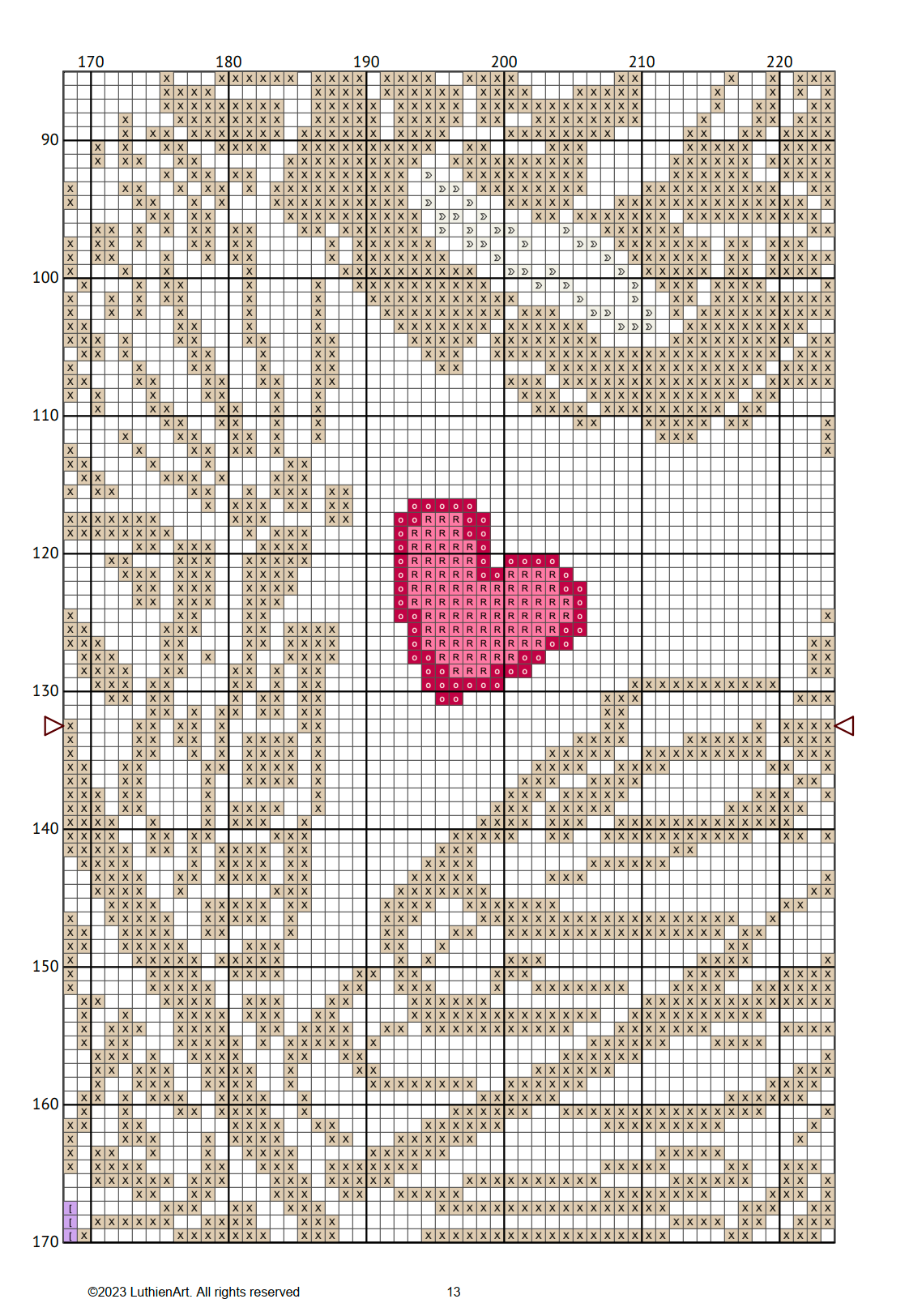 Skeleton Lovers Tarot Cross Stitch Pattern - Black Fabric Version