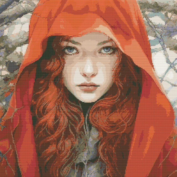 Holly Forest Red Riding Hood Cross Stitch Chart