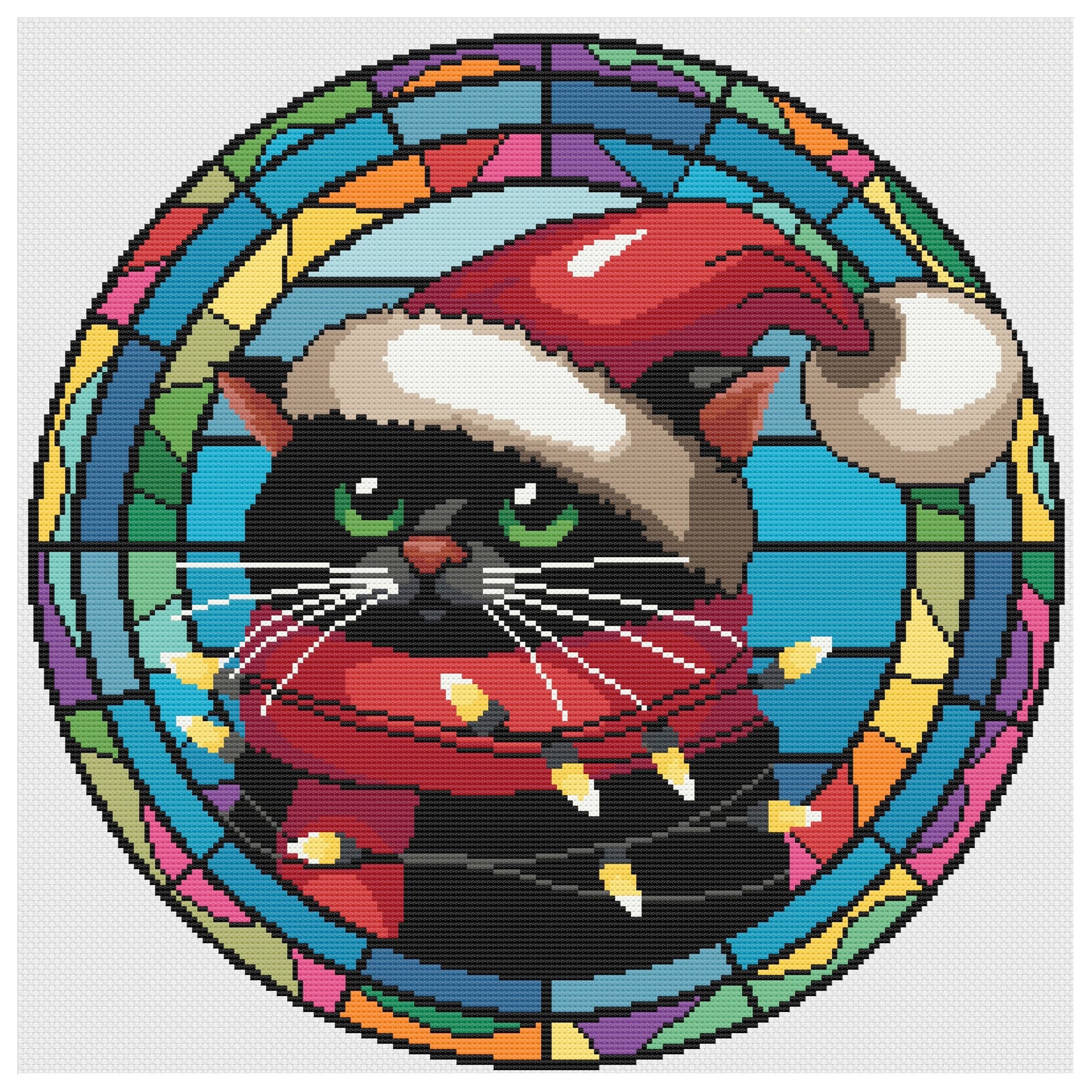 Santa's Mischief Christmas Cross Stitch Pattern