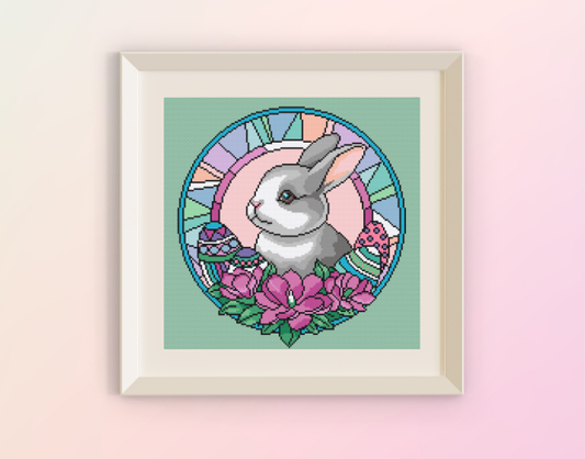 Spring Time Easter Bunny Cross Stitch Pattern
