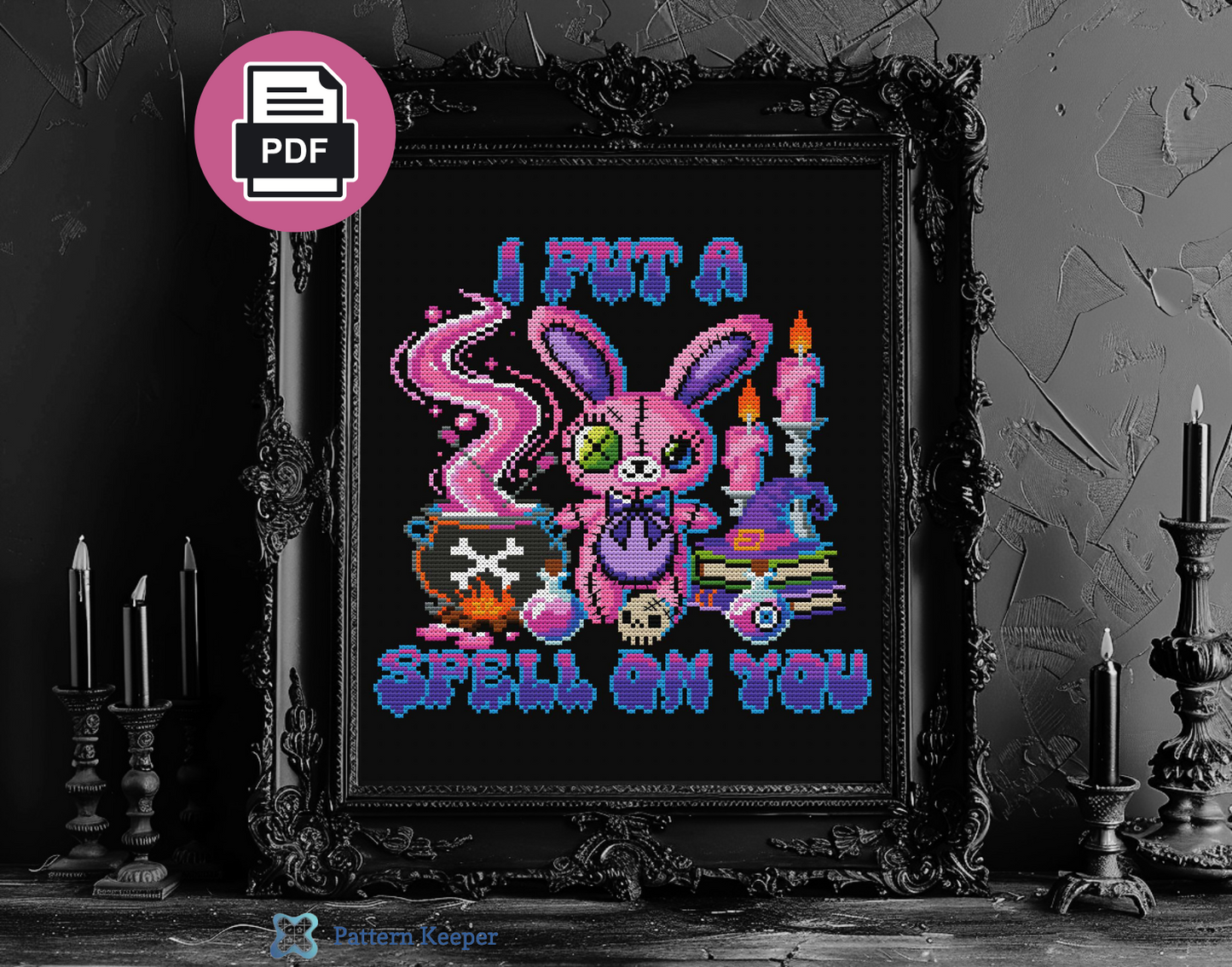 VooDoo Love Spell Halloween Cross Stitch Pattern